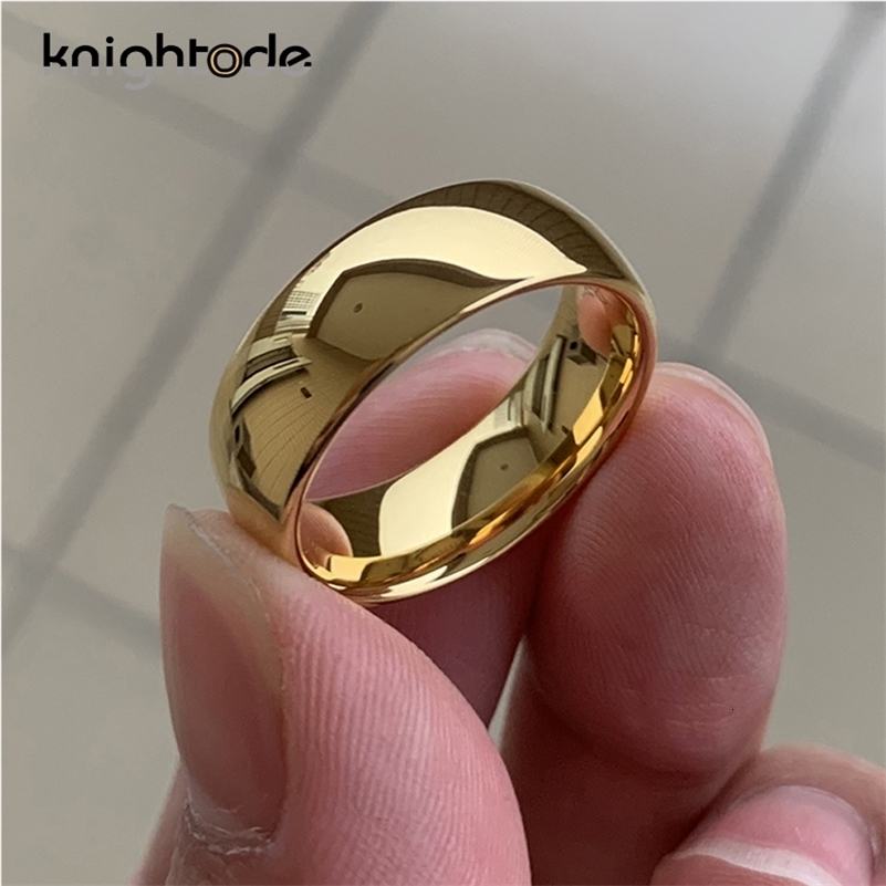 Classic Gold Color Wedding Band Tungsten Carbide Rings Women Men Engagement Gift Jewelry Dome Polished Finished Comfort Fit 250919