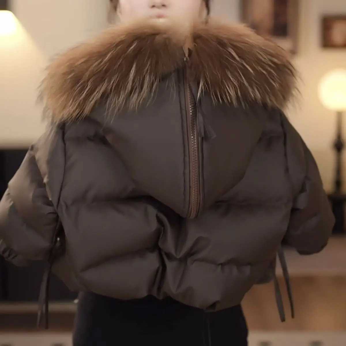 120160cm Veste en bas de l'enfant automne et hiver nouveau édition coréenne garçons et filles collier de fourrure en cuir de cuir