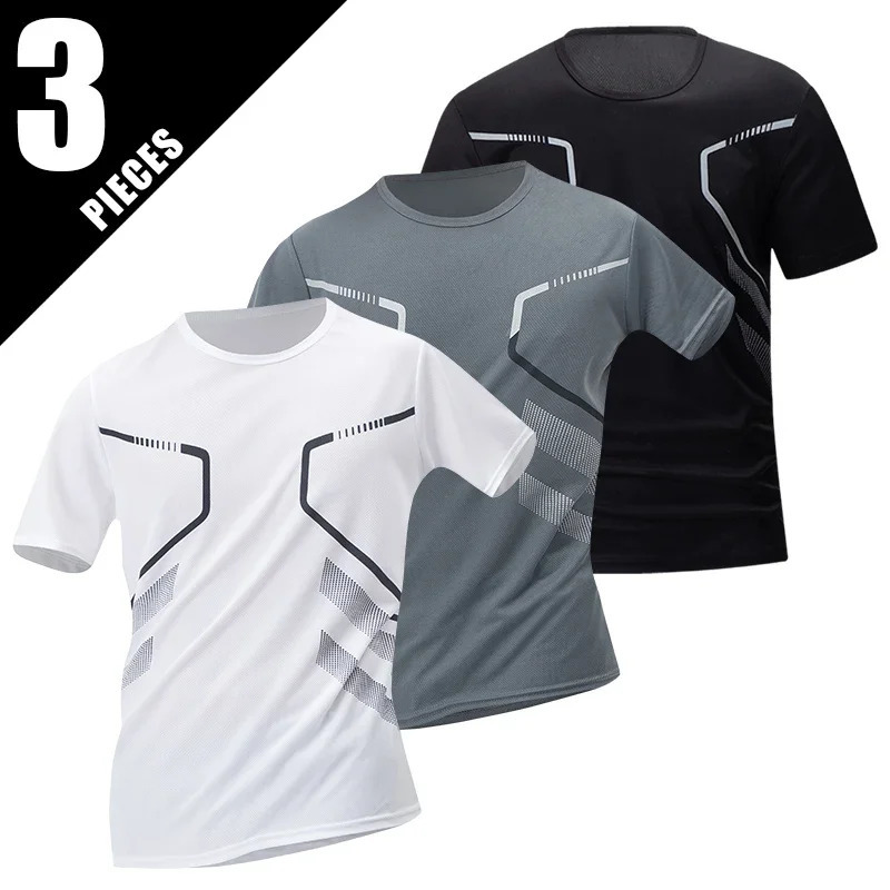 23 Pieces Summer Mens Printed Quickdrying Breathable Shortsleeved Plus Size Loose Sports Casual Tshirt Multicolor Choice 250921