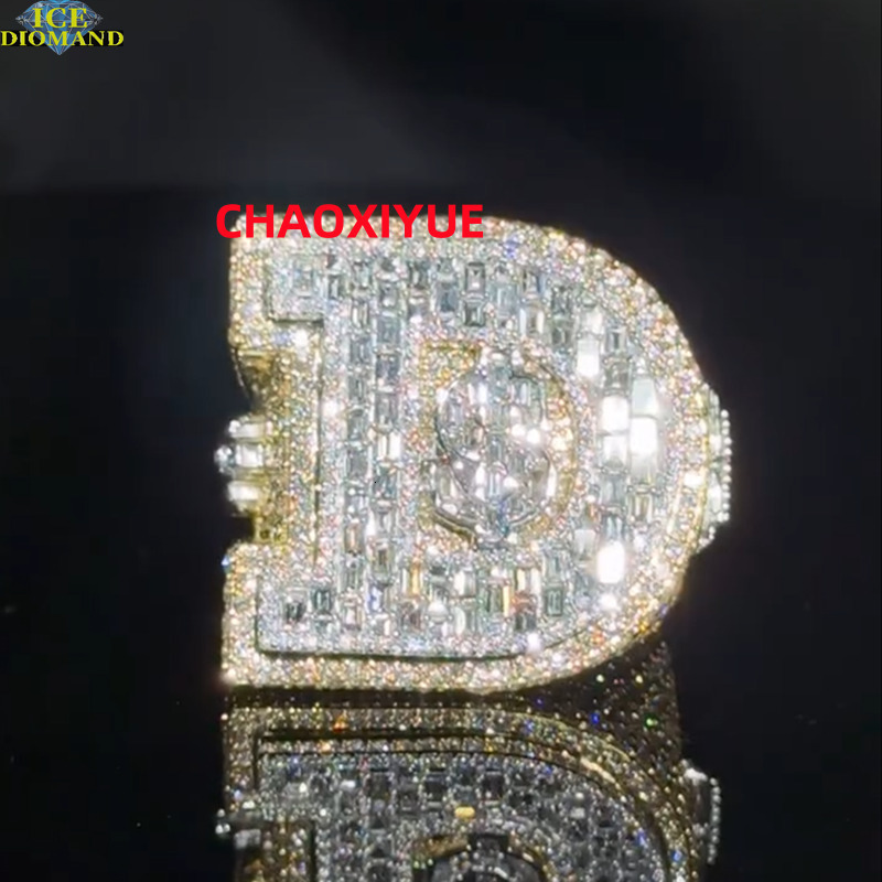 Iced Ring VVS Moissanite GRA Certified 925 Silver Hiphop Mens Ring High Quality Custom Champion Ring Pass Diamond Tester