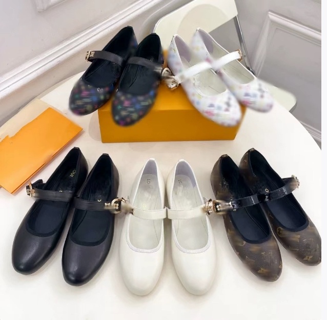 2025 woman Ballet Flats shoes designer shoe loafer 100% real leather Flat Ballerina Shoes luxury shoe Classic Mary Jane women Loafers Daily Outfi
