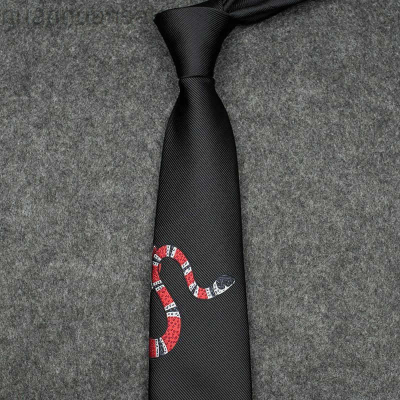 New designer 2023 Europe and America new mens fashionable personalized embroidery coral snake formal business professional leisure tie