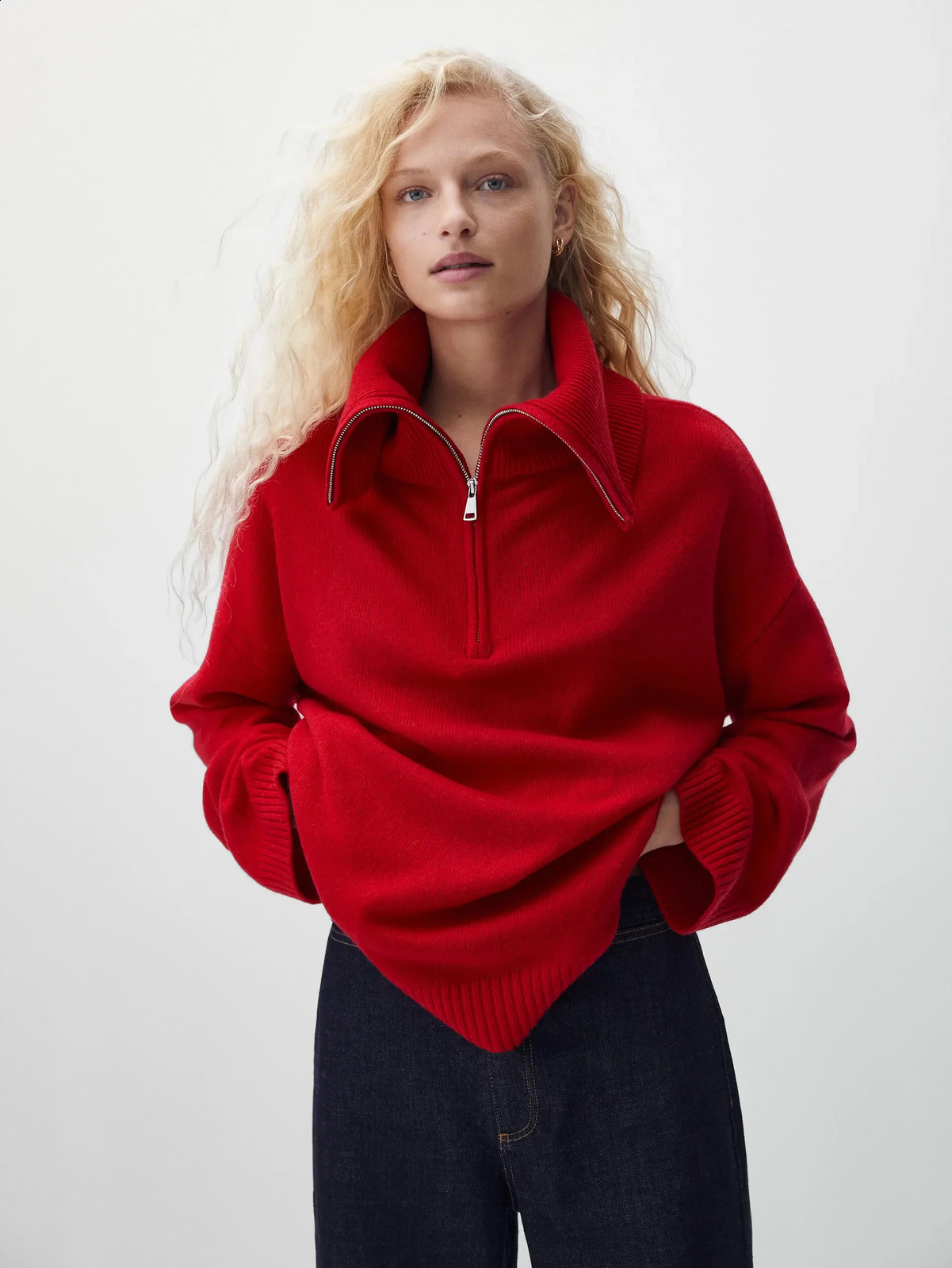 Ethereal Costume 2025 massidutti autumn style of Womens casual top knitwear with zipup POLO collar 250919