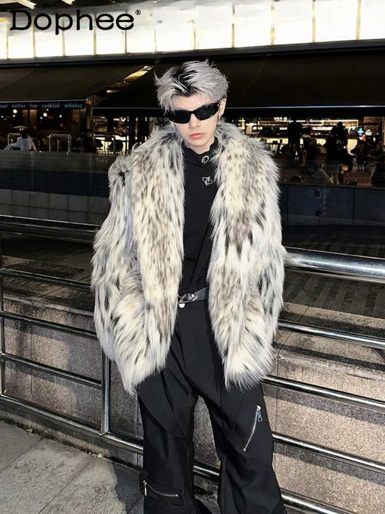 2024 MENS HIVER FURTURE INTÉGRÉ INTÉGRÉ COUPLE PRÉTONNEMENT LEOPARD COLLAIS FAUX VESTES MENSEMENTS MENSEMENTS ÉPÉPHENIE