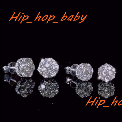 Boucles d'oreilles populaires Hiphop Iced Out Cluster Crown Crown Stud Oreing Brings 925 Boucles d'oreilles Moisanite Silver Vvs Sterling VVS