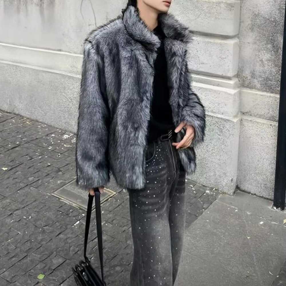Men Faux Fur Furry Warm Coat Autumn Winter Streetwear Fashion AllMatch Trend Youth Soft Casual Comfort Coat MenS Clothing 2024XJ250920
