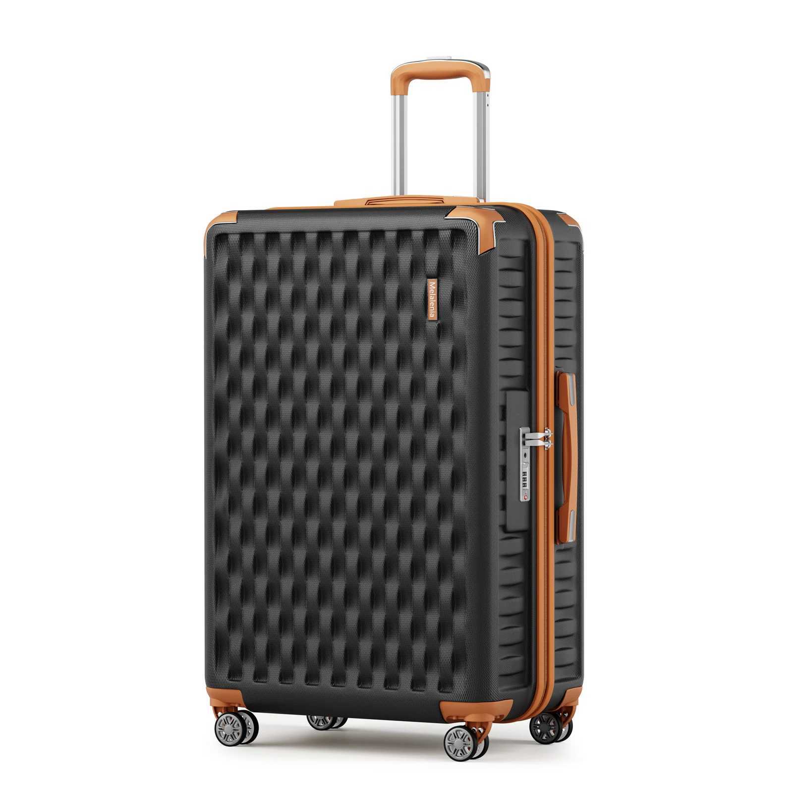 Melalenia Luggage Hard Shell ABS Suitcase with TSA Lock with Spinner Wheel Lightweight Checked Medium Luggage for Travel W250920-image-1076021991