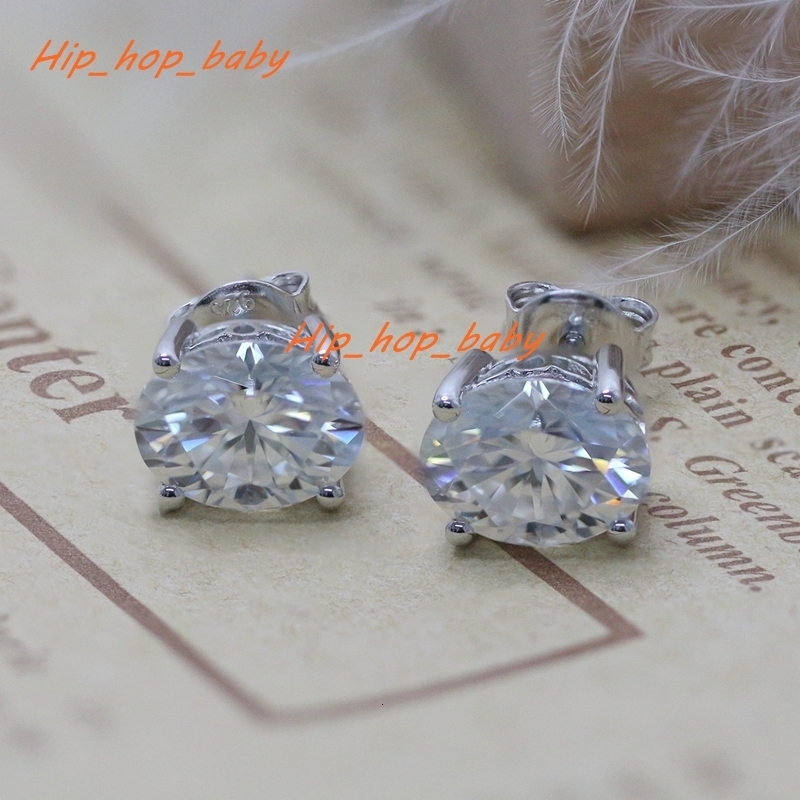 Paston Iced Out 925silver 2ct2ct Oval Cut Ear Studs Moissanite Diamond Engagement Wedding Vvs Jewelry Trendy Gift for Women