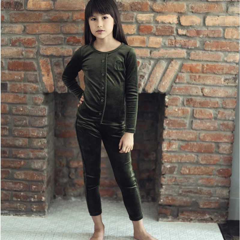 Comme 2024childrens en velours doux ensemble Stretchy Robe Automn Winter Vêtements pour les enfants x250920