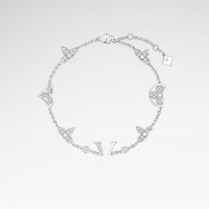 With Box Designer Bracelet Silver Plated Diamond Crystal Jewelry Women Charm Bracelets Letter Flower Fashion Bangles Christmas Jewelry Gift