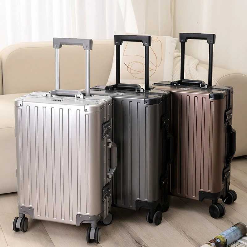 2024 New Large Capacity Durable Luggage Magnalium Aluminum Alloy Men Man Women CarryOn Boarding Travel 20242628 W250920-image-1076020460