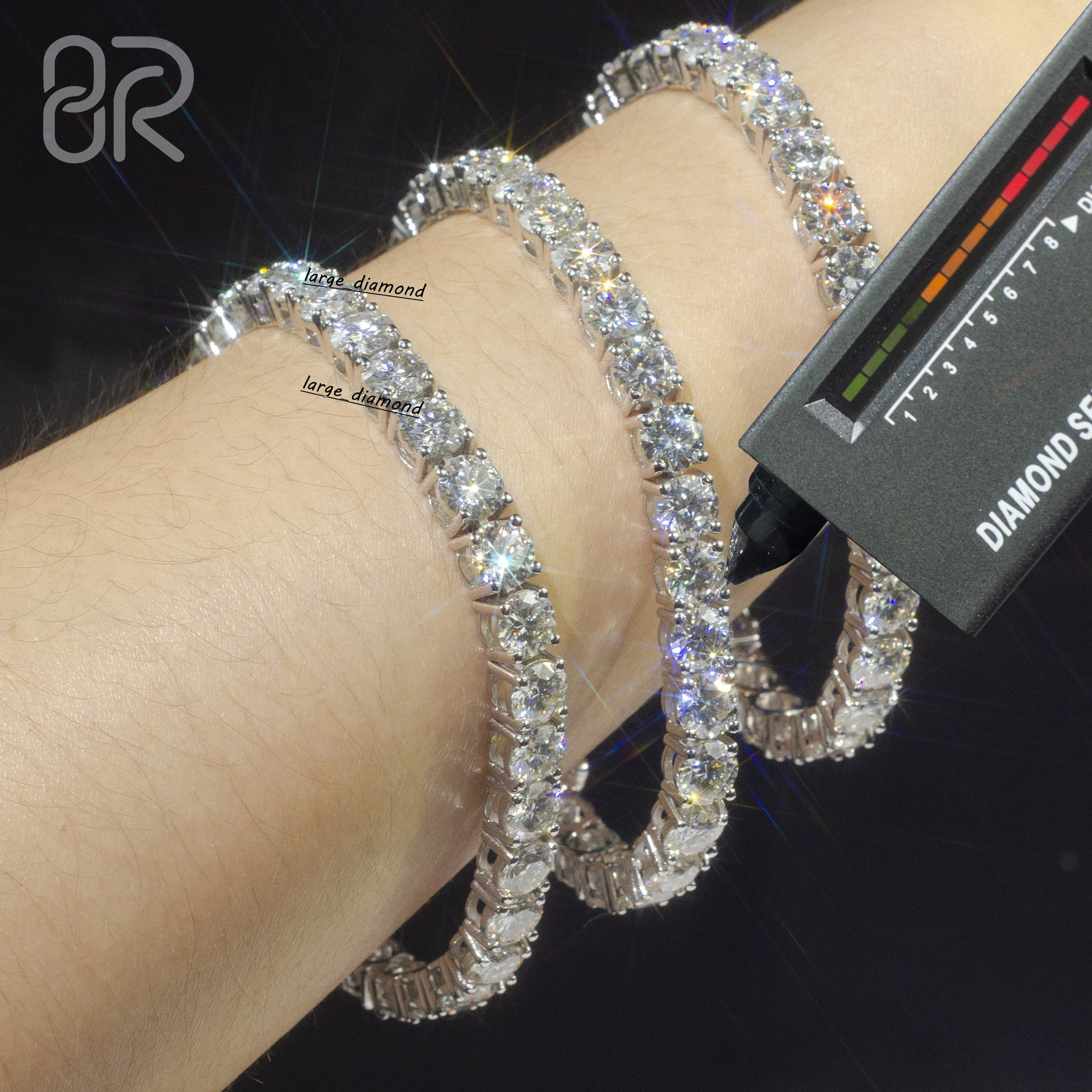 3mm 9 Tennis VVS Moissanite Diamond Bracelet Link Chain Wholesale Bling Iced Out 925 Silver Fine Jewelry