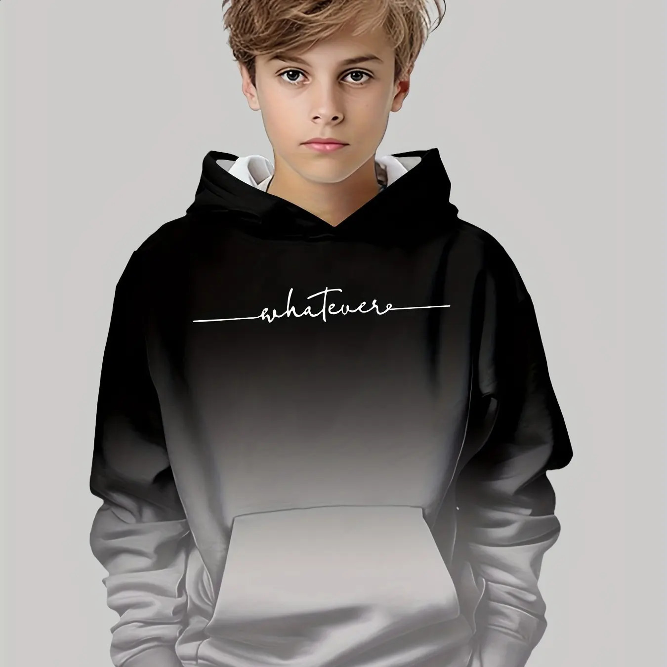 Vêtements pour enfants sweats à capuche à manches longues 3d lettre imprimé enfants vestiges d'automne de printemps mode décontracté en plein air