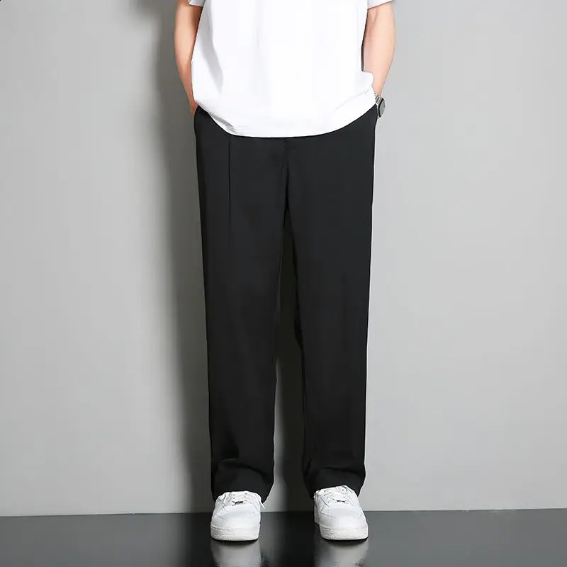 Mens wide leg straight leg loose spring summer cool casual pants with a drooping feeling DK college uniform suit pants M4XL 250919