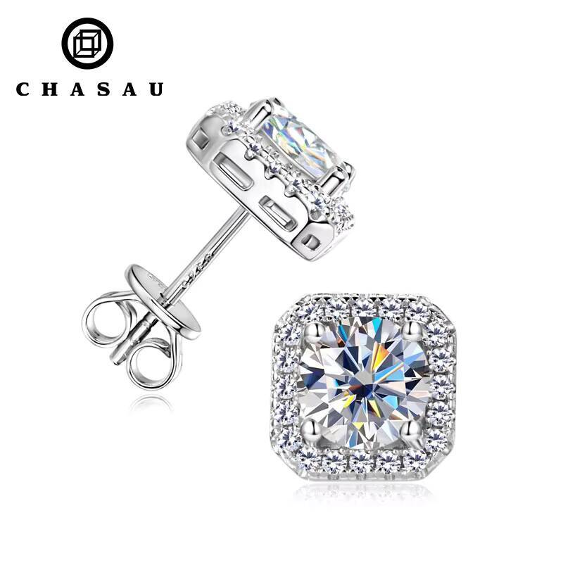 Nouveaux produits GRA CERTIFICATION 925 STERLING Silver 65 mm 1CT Boucles d'oreilles Stud Moisanite pour femmes bijoux