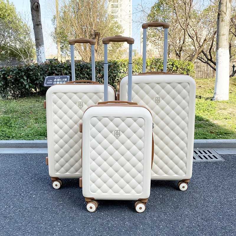 Fashion travel luggage universal wheel ins popular 202426 checked trolley suitcase bag 20inch boarding password luggage W250920-image-1076020321