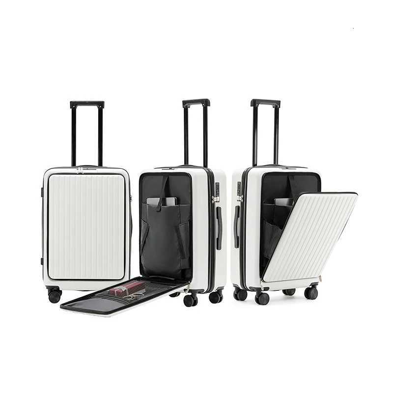 20 Inch Cabin Suitcase Front Opening Spinner Wheel Travel Rolling Luggage For Men Women Trolley Case With TSA Lock USB Charging W250920-image-1076034069