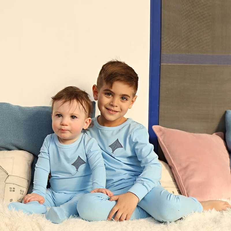 Barcali Modal soft pj family matching clothes kids boys girls baby pink and blue spring summer casual clothing X250920