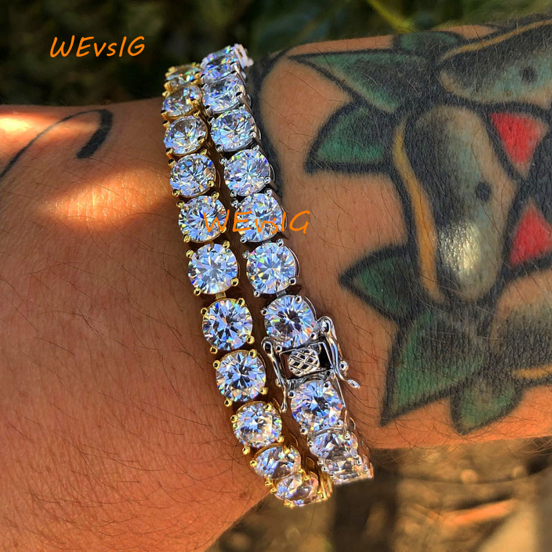Bracelet de tennis zircon ajusté en argent sterling 18K