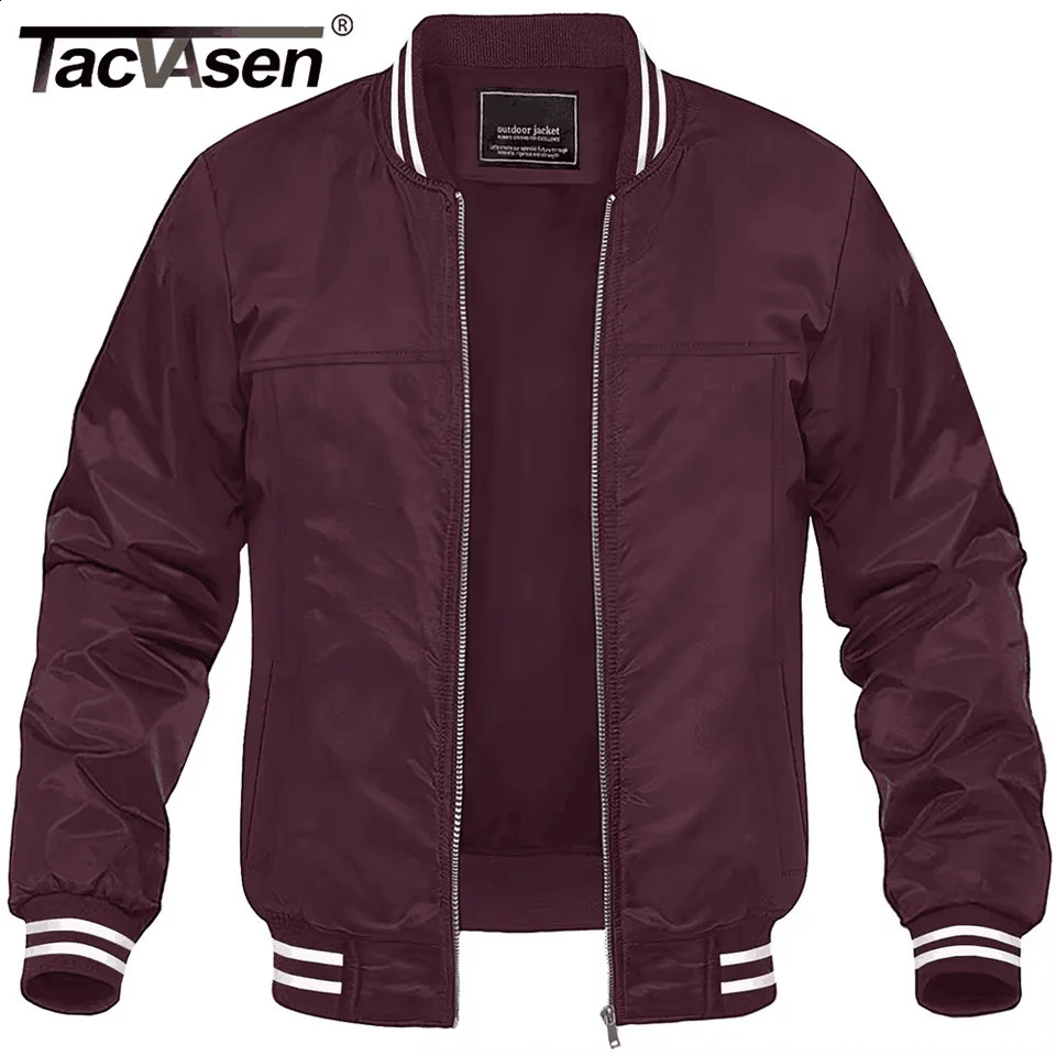 TACVASEN Spring Windbreaker Lightweight Full Zip Mens Baseball Jackets Casual Outdoor Overcoats Hiking Fishing Coats 250906