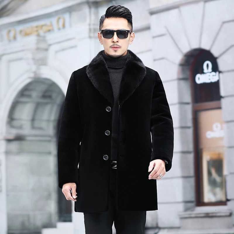 2023 hommes hiver nouveaux longs de bouchons de vison de vis
