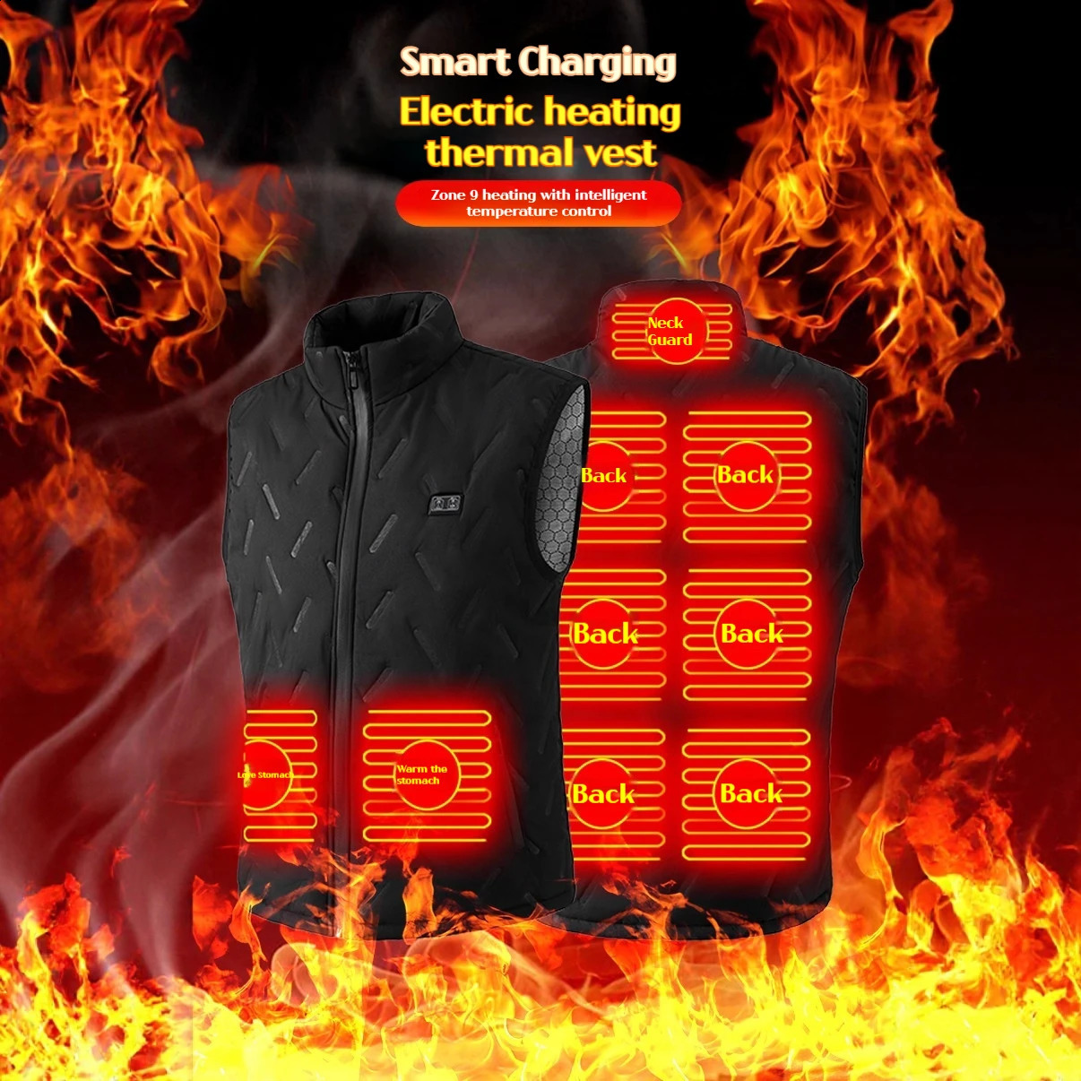 2025 Heated Vest for Men 9 Heating Zones Dual Control Electric Warming USB Smart Waistcoat Ladies 250920