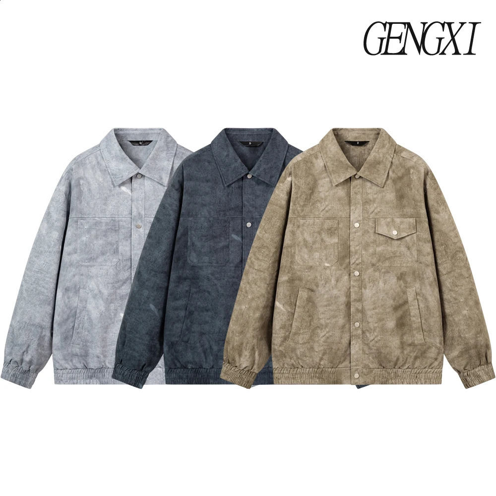 Arrivée Twill Tiedye Veste de vêtements de travail American Vintage Single Breasted Denimstyle Veste mode masculine tendance 250920