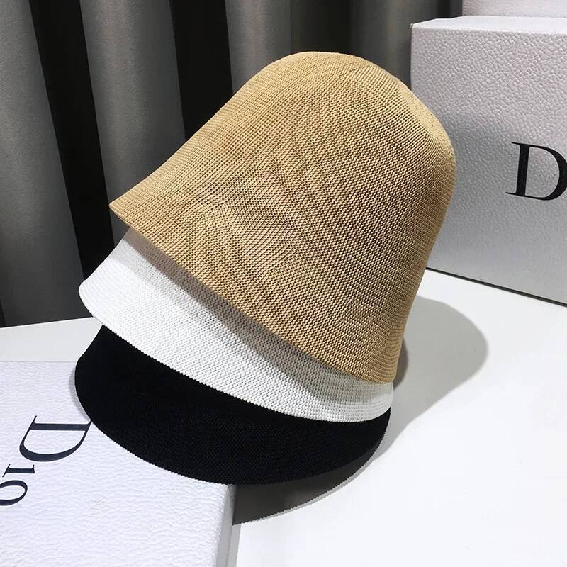 Summer Breathable Linen Cotton Thin Sun Hats Women Handmade Crochet Floppy Top Wide Brim Bucket Hat Female Foldable Panama Caps ddmythur