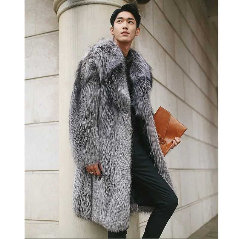 Winter Fluffy Lamb Coat Mens Fur Coat Midlength Faux Fur Jacket Luxury Brand Long Sleeve Warm Windproof Outerwear Thicken TopsXJ250920