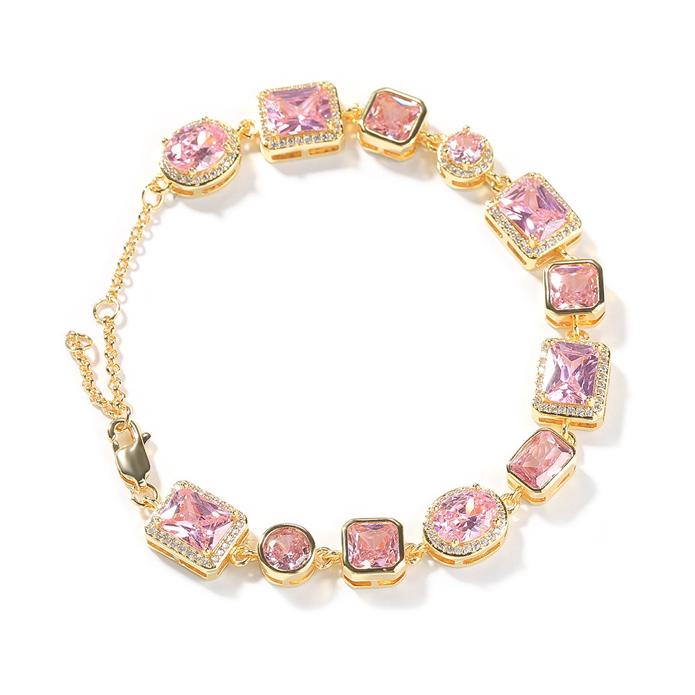 New Elegant Light Geometric Pink Simple Sweet Bracelet Summer Women High-end Feel