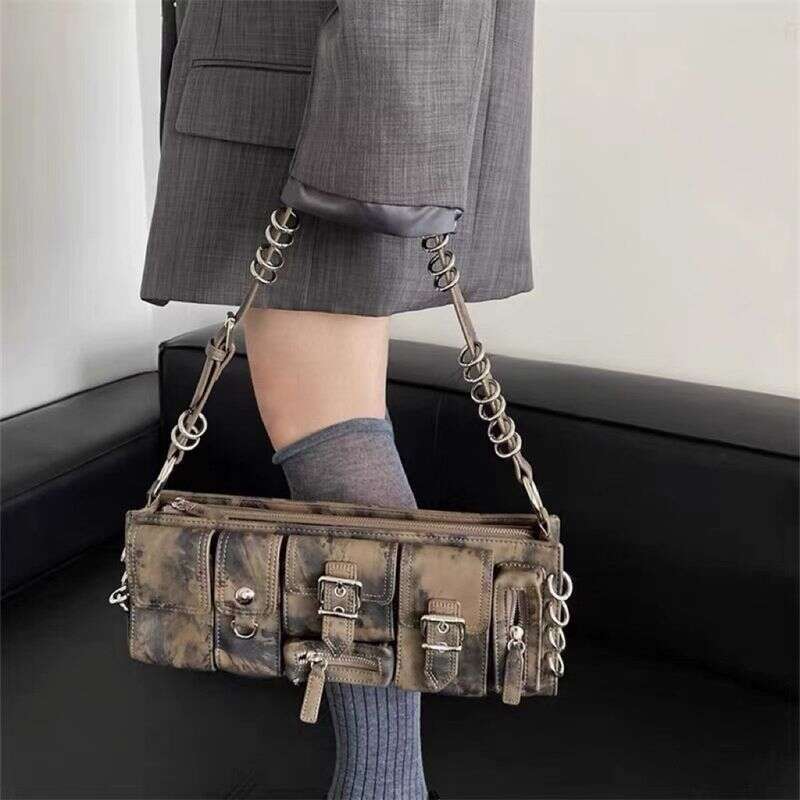 Niche Design Long Ring Functional 2025 Autumn And Winter New High-End Multi-Pocket Shoulder Armpit Bag Fashion Versatile Casual Daily