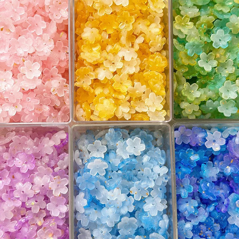 100pcslot 10 mm Fleur colorée Perles d'espaceur acrylique pour les bijoux faisant des colliers de bracelet bricolage 250919