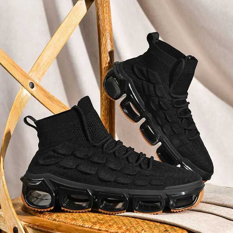 Baskets hautes mâles lacets up Mesh d'été Sports respirants Chunky Loison Tennis Mens Vulcanize Chaussures Slipons non enrichie W250920