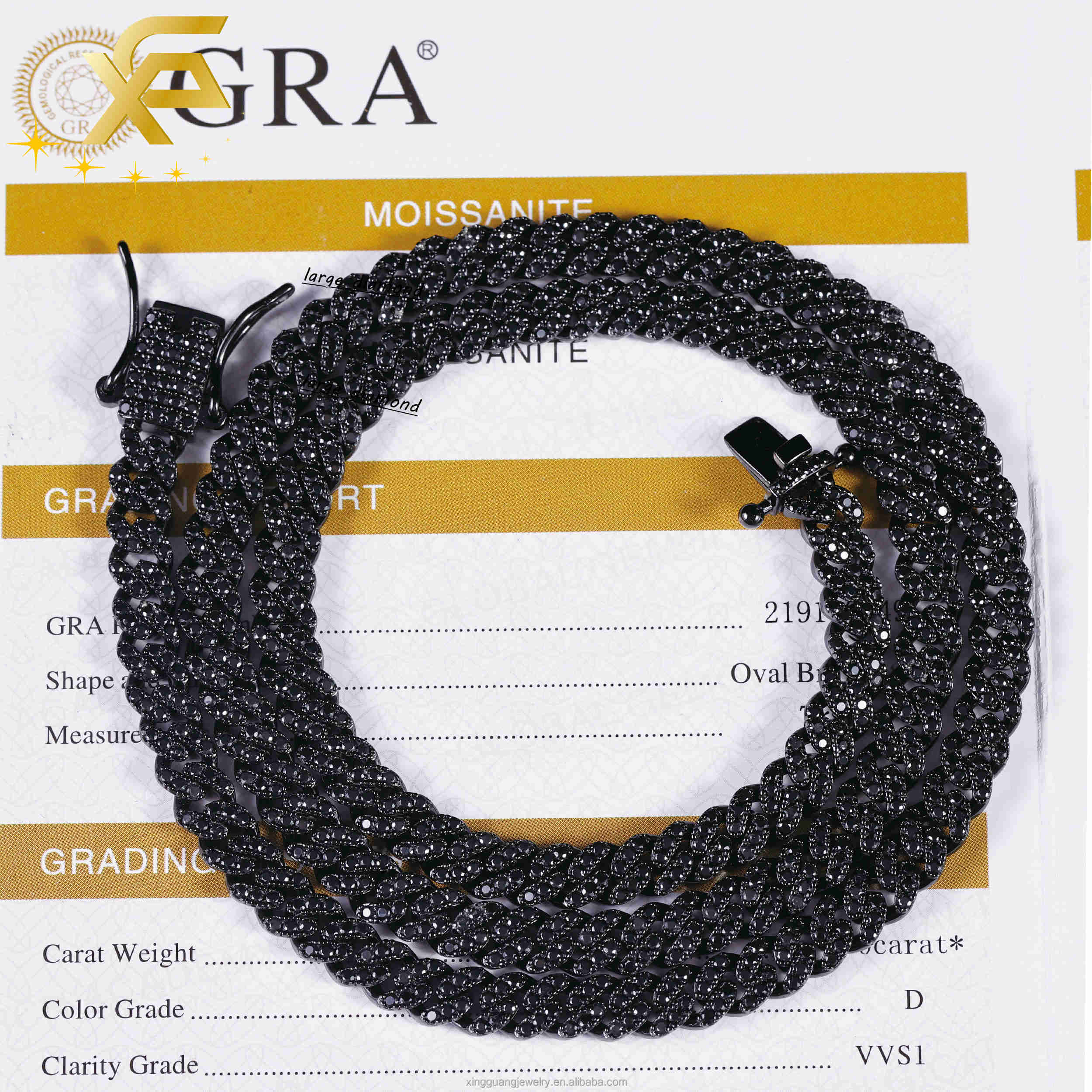 Wholesale Price Single Row 6mm Wide Moissanite Cuban Chain Fine Jewelry S925 Silver Men Women VVS Moissanite Cuban Link Chain