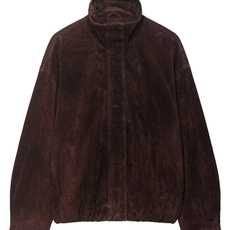 Vintage Solid Laple Loose Jacket Fashion Full Sleeve Ruff Zipper Pockets Oversize Coat Female Autumn Chic Casual Coats y250919