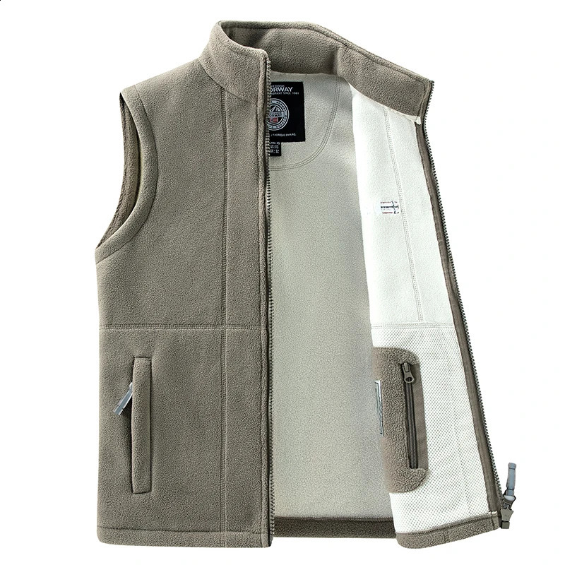 Veste de veste à vent décontracté décontractée Col de support épais d'hiver Polaire Polaire Sans manches Sports extérieurs