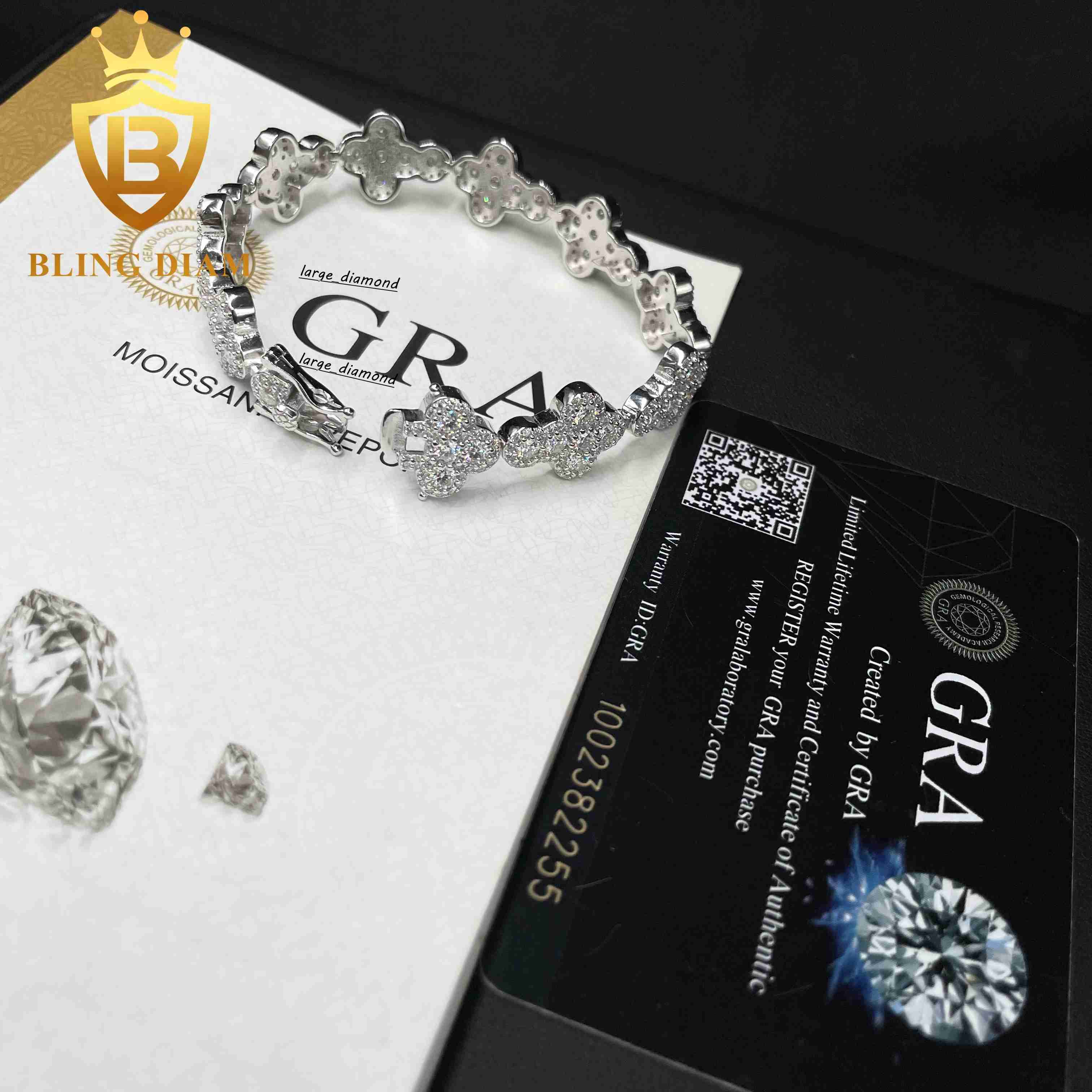 Pass Diamond Tester Bijoux Fine Bracelet Moisanite Cross Moisanite 925 Bracelet Moissanite Iced Out Out Men
