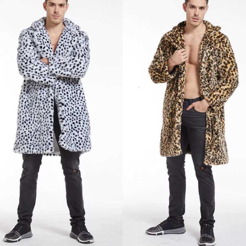 Hommes épais Maxi Faux Fur Coat Automne Veste d'hiver à manches longues Luxe de luxe chaude Parkas Bontjas Furry Furry Shaggy OUTERWEARXJ250920