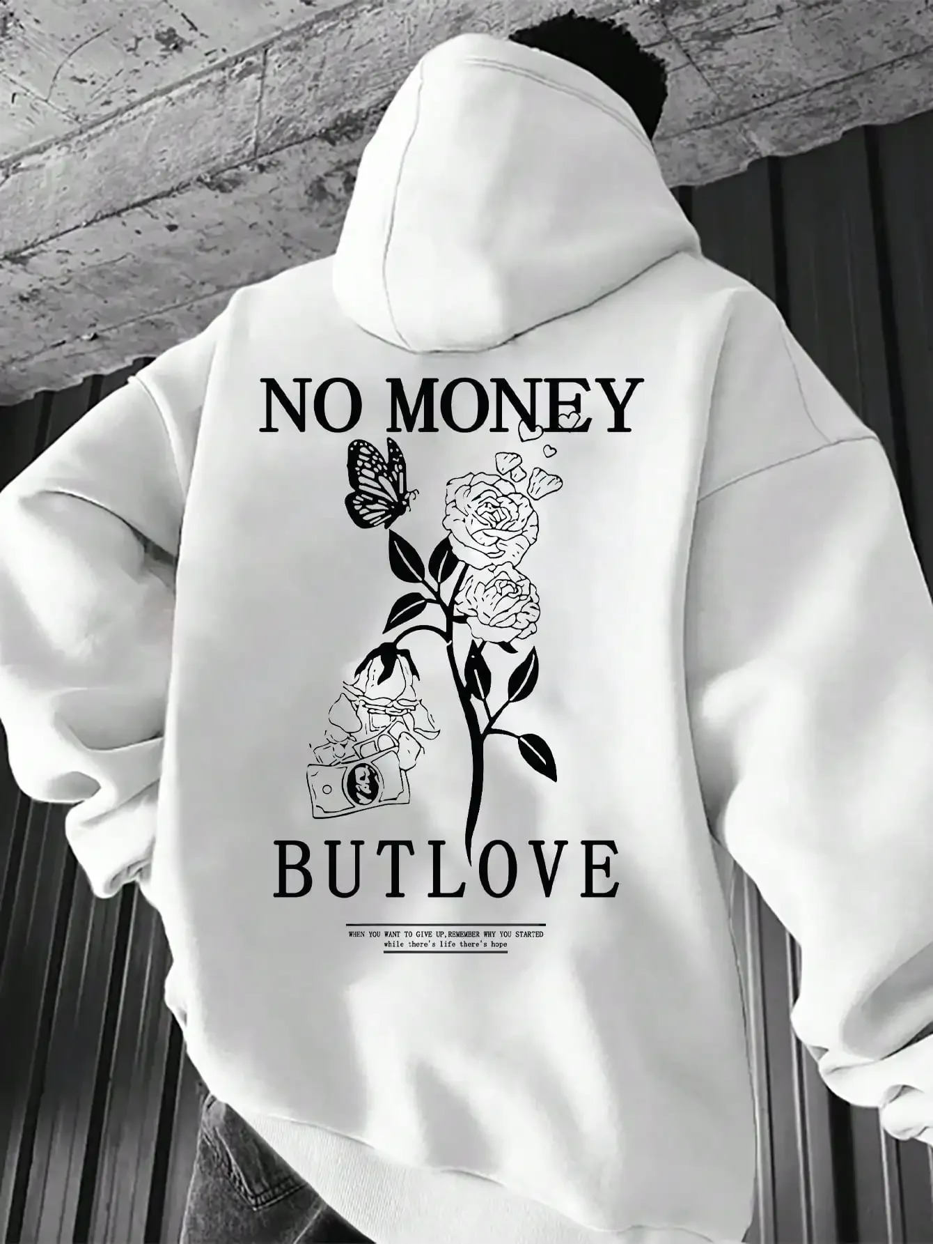 2025 loose mens floral letter printed hooded sweatshirt for spring and autumn comfort versatile pullover S5XL 250919
