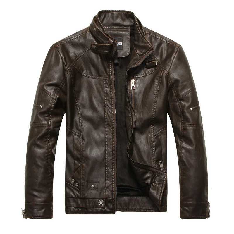 Male Retro American Style Leather Jacket Streetwear Men Outerwear Leather Jacket Men Stand Collar Coat Mens Motorcycle BlazerXJ250920
