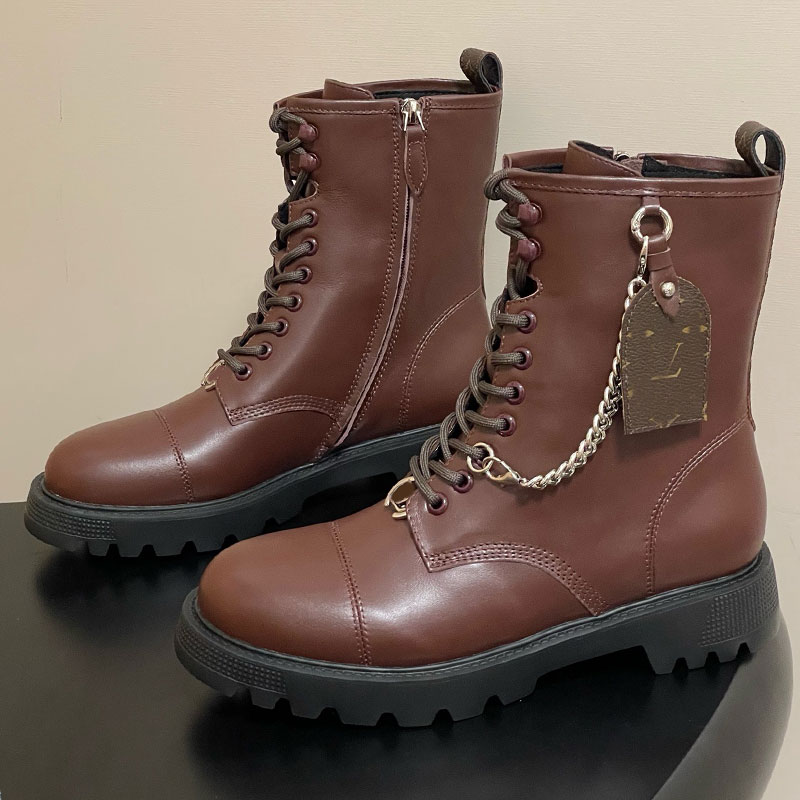 District Ranger et bottines bottes de créateur bottes d'hiver de luxe pour femmes avec tissu en cuir de veau antidérapant semelle en caoutchouc r