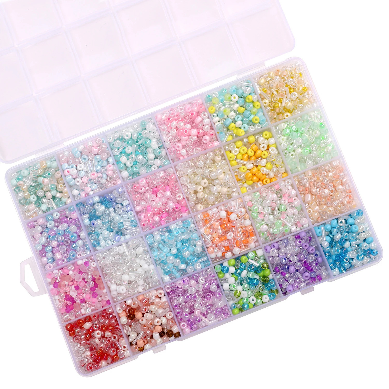 Perles de riz en verre de couleur mélangée Ensemble 1224 grilles lâches pour les bijoux de bricolage BraceletnecklaceEarring Accessoires 250919