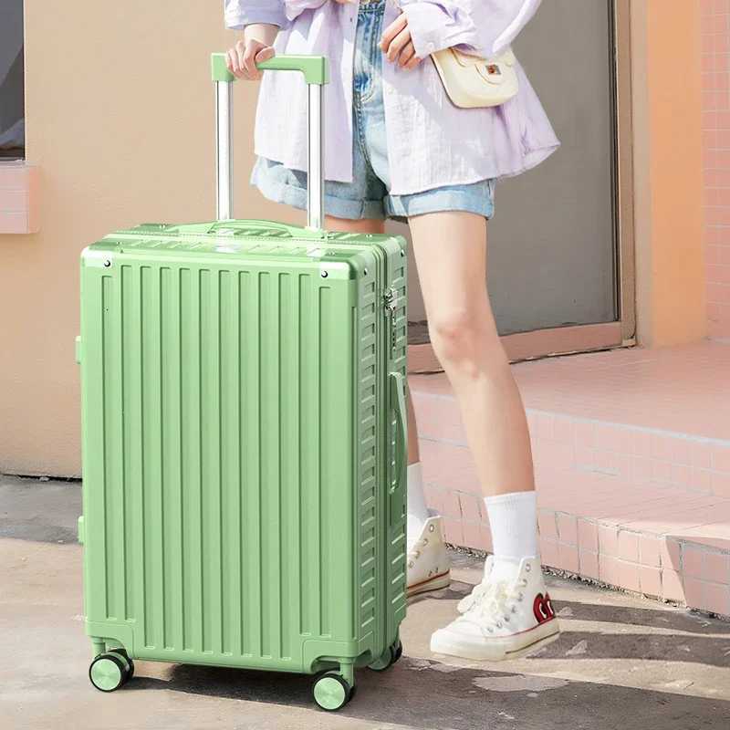 Aluminium Frame Durable and Strong Luggage Password Lightweight Travel Suitcase Trolley Case Zipper Model W250920-image-1076021994