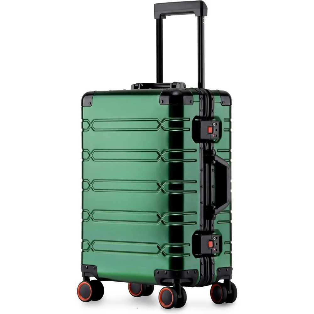 All Aluminum Carry On Luggage 22x14x9 Airline ApprovedZipperless Luggage Premium Aluminum Suitcase Luggage Hard Shell Carry On W250920-image-1076022448