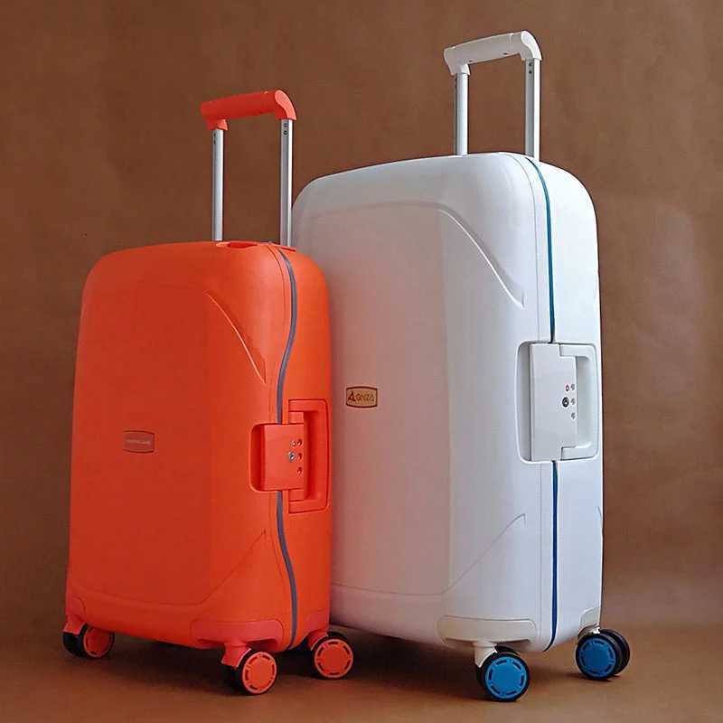 Luxury 100 PP antiscraping rolling luggage spinner ultra light travel suitcase fashion box 202428 inch trolley case W250920-image-1076020111