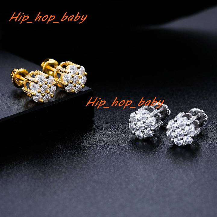 Boucles d'oreilles Hip Hop Iced Out Moisanite Hop Hop Mens Black Diamond Hoops VVS 925 Silver 10 mm Gold Gra Certifié