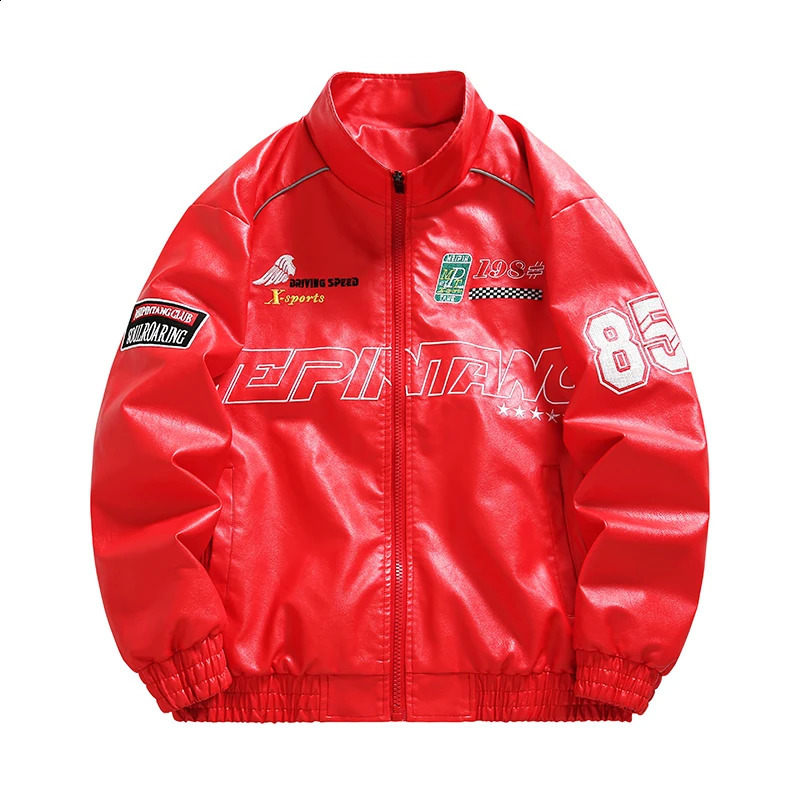 Mens Outdoor Fashionable Handsome Leather Jacket Comfortable and Versatile Windproof Winter Breathable Coat 250920
