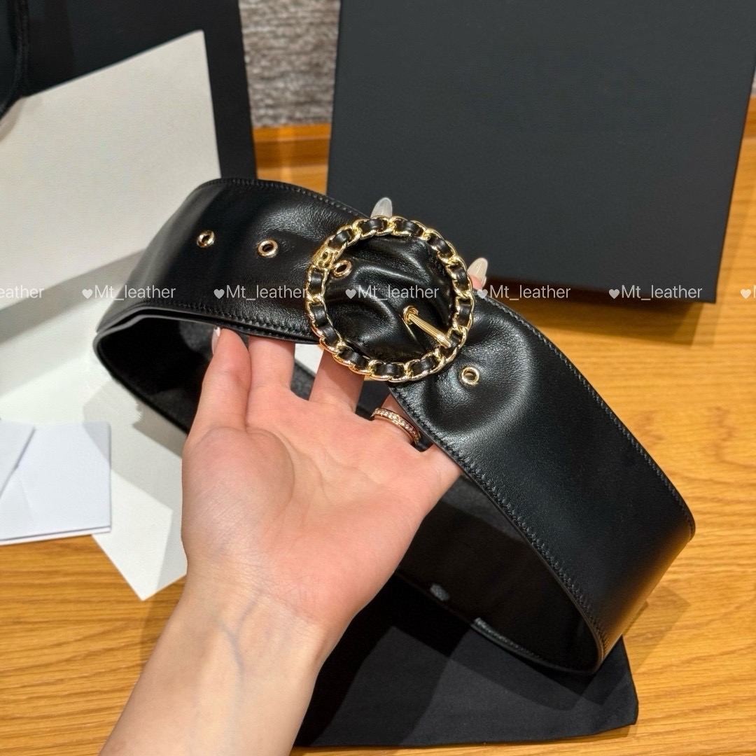 Genuine Leather Wide Belt For Women Black Waist Belts Corset Designer Pin Buckle Belt Luxury Designer Dress Skirt Blets width 6.5cm with box Wome