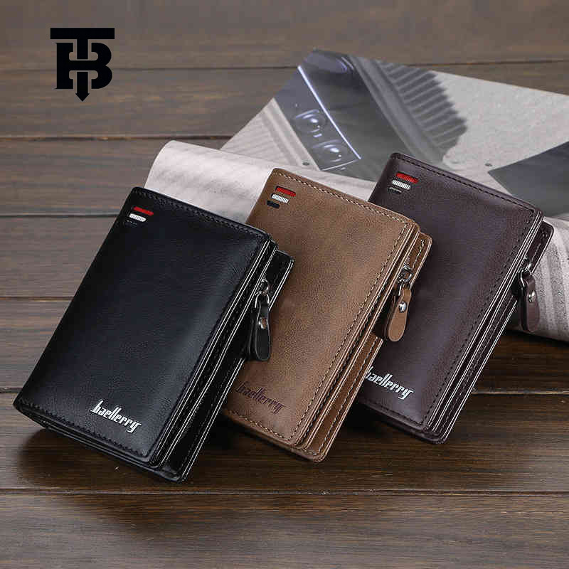 TB BHULAMTE Free Shipping New Designer Bag 2025 High-quality Trendy Casual Men's Short Wallet Retro Multi Card Slot Buckle Wallet Zipper Ticket