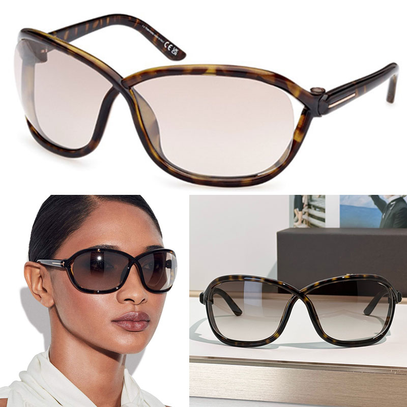 Brands de luxe pour femmes Lunettes de soleil Design des jambes personnalisées Womans Y2K Fashion Tortoisesell Cadre brun Gradient Brown Gradient